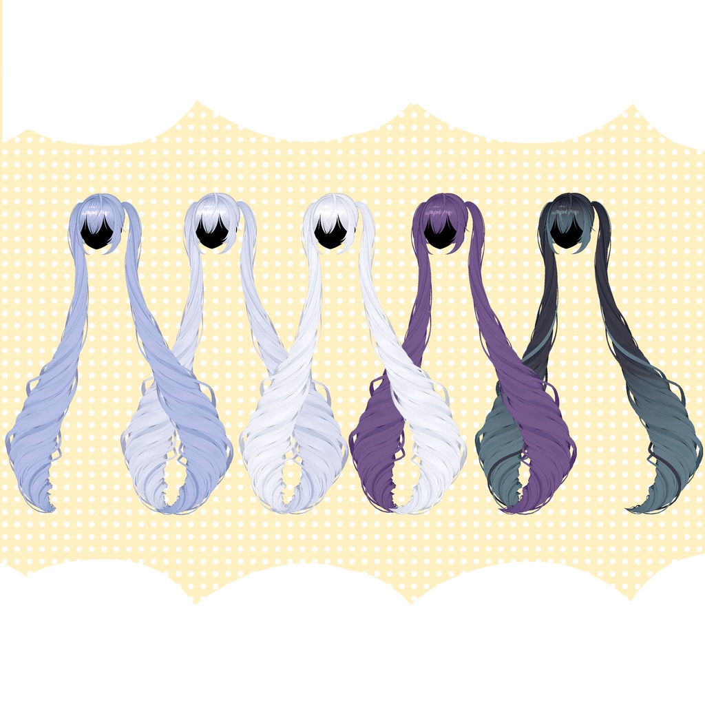 【 9アバター対応 】 Moe Long Twintail