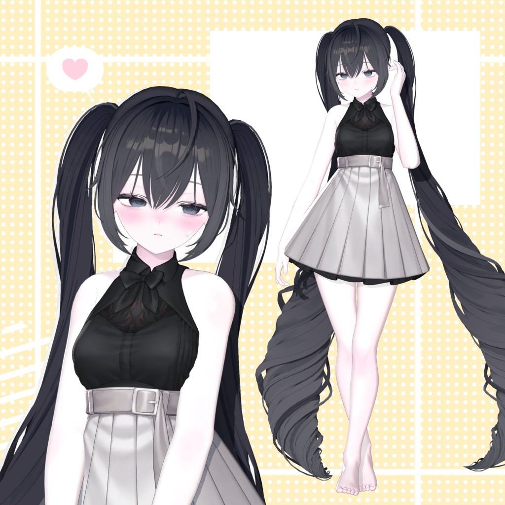 【 9アバター対応 】 Moe Long Twintail