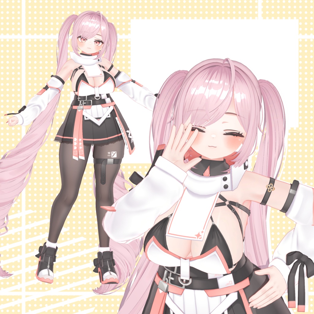 【 9アバター対応 】 Moe Long Twintail