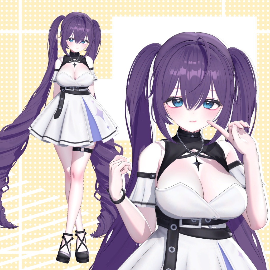 【 9アバター対応 】 Moe Long Twintail