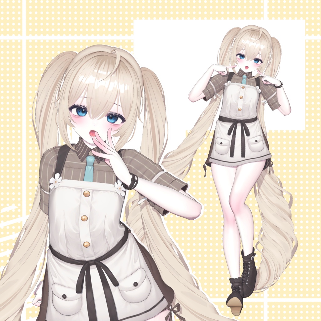 【 9アバター対応 】 Moe Long Twintail