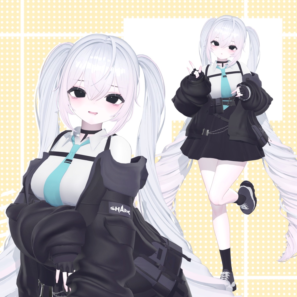 【 9アバター対応 】 Moe Long Twintail