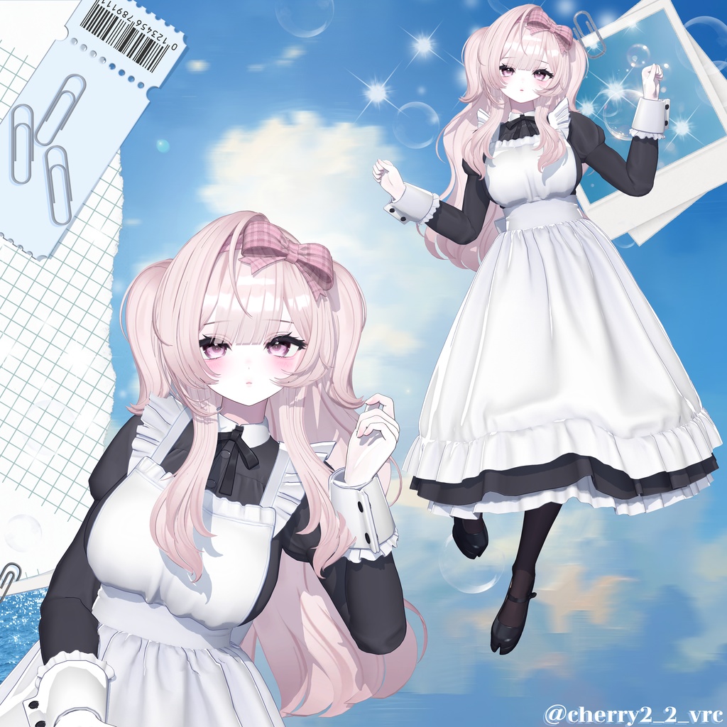 【 9アバター対応 】 Ribbon Side Half Twintail