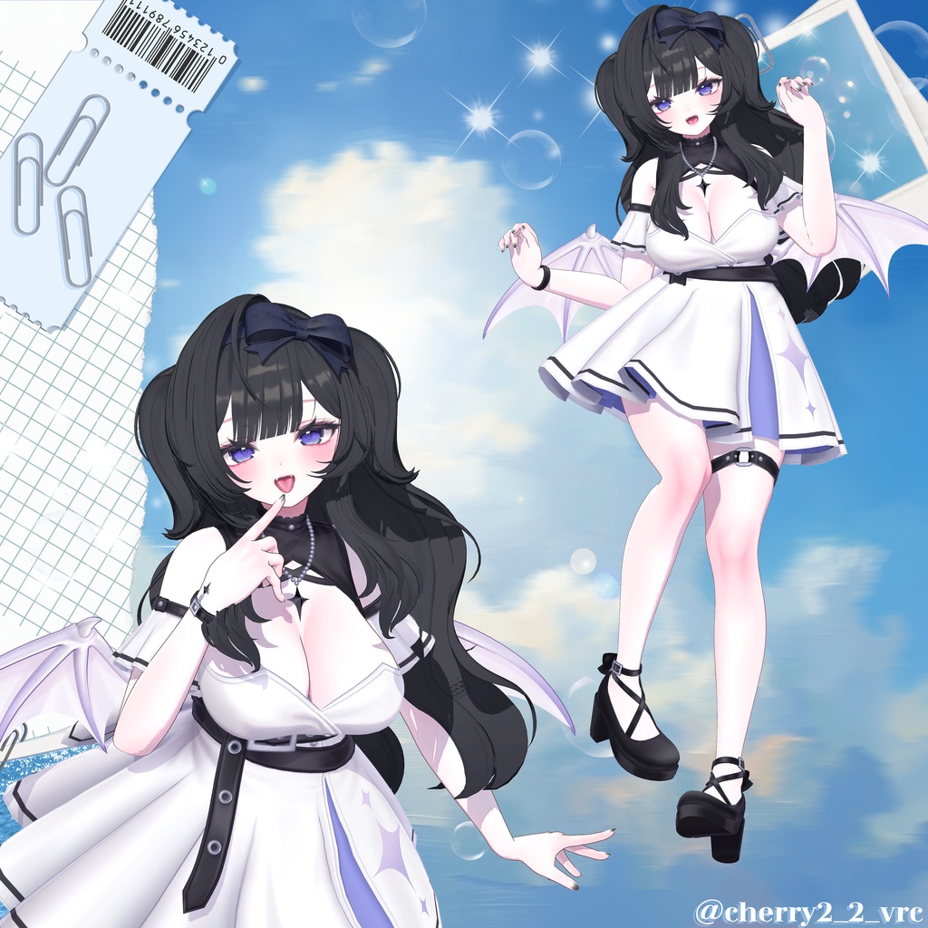 【 9アバター対応 】 Ribbon Side Half Twintail