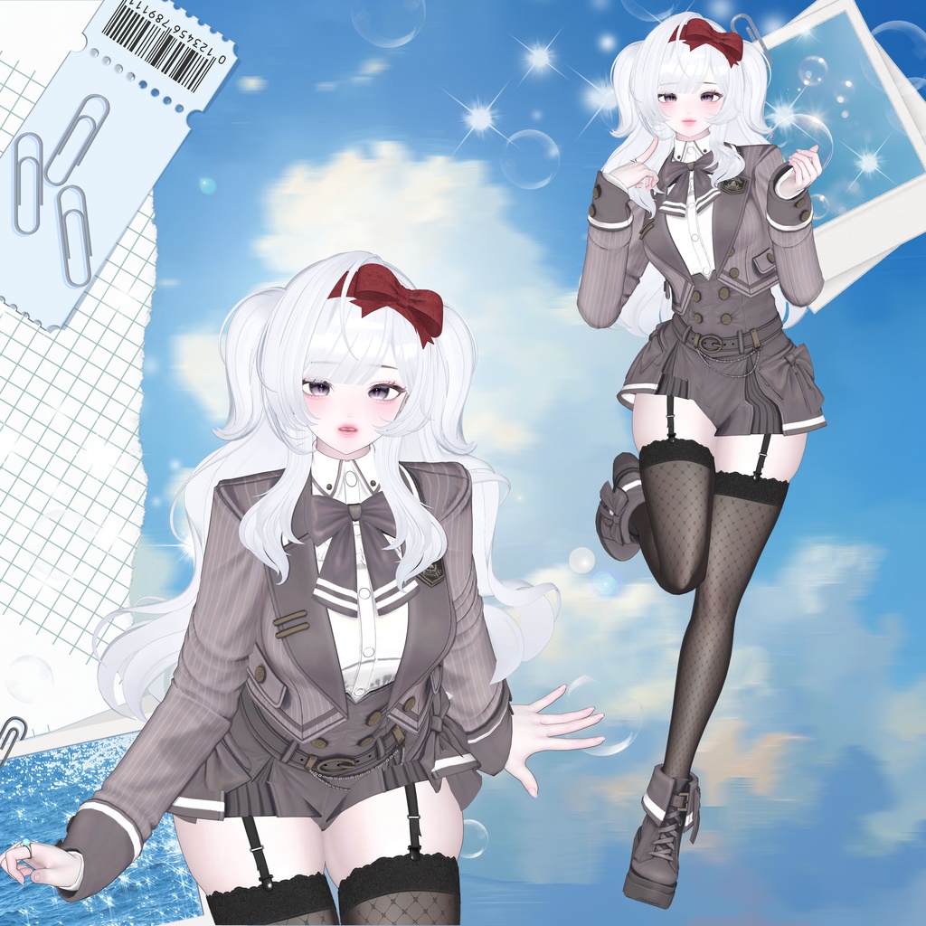 【 10アバター対応 】 Ribbon Side Half Twintail