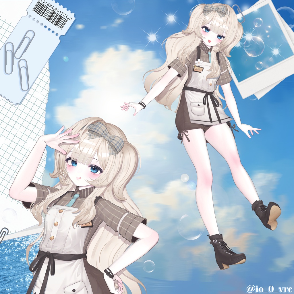 【 9アバター対応 】 Ribbon Side Half Twintail