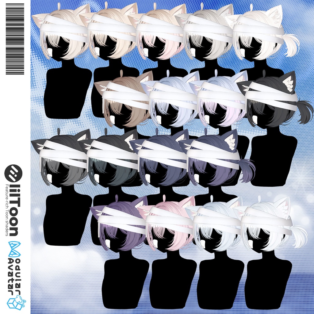 【 11アバター対応 】 Bandage Neko Twin