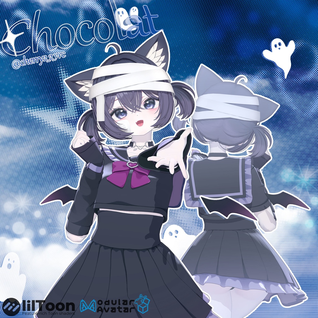 【 11アバター対応 】 Bandage Neko Twin