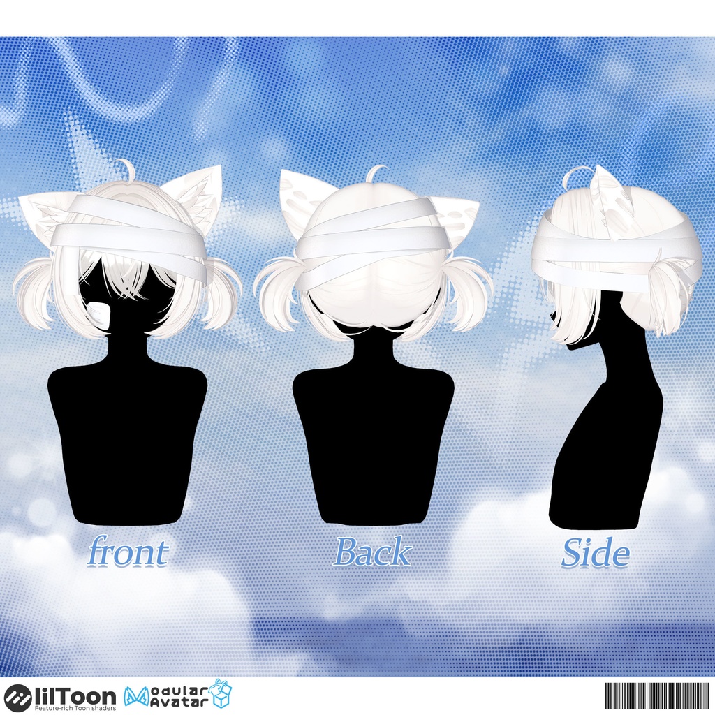 【 11アバター対応 】 Bandage Neko Twin