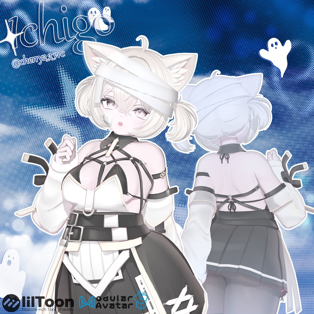 【 11アバター対応 】 Bandage Neko Twin