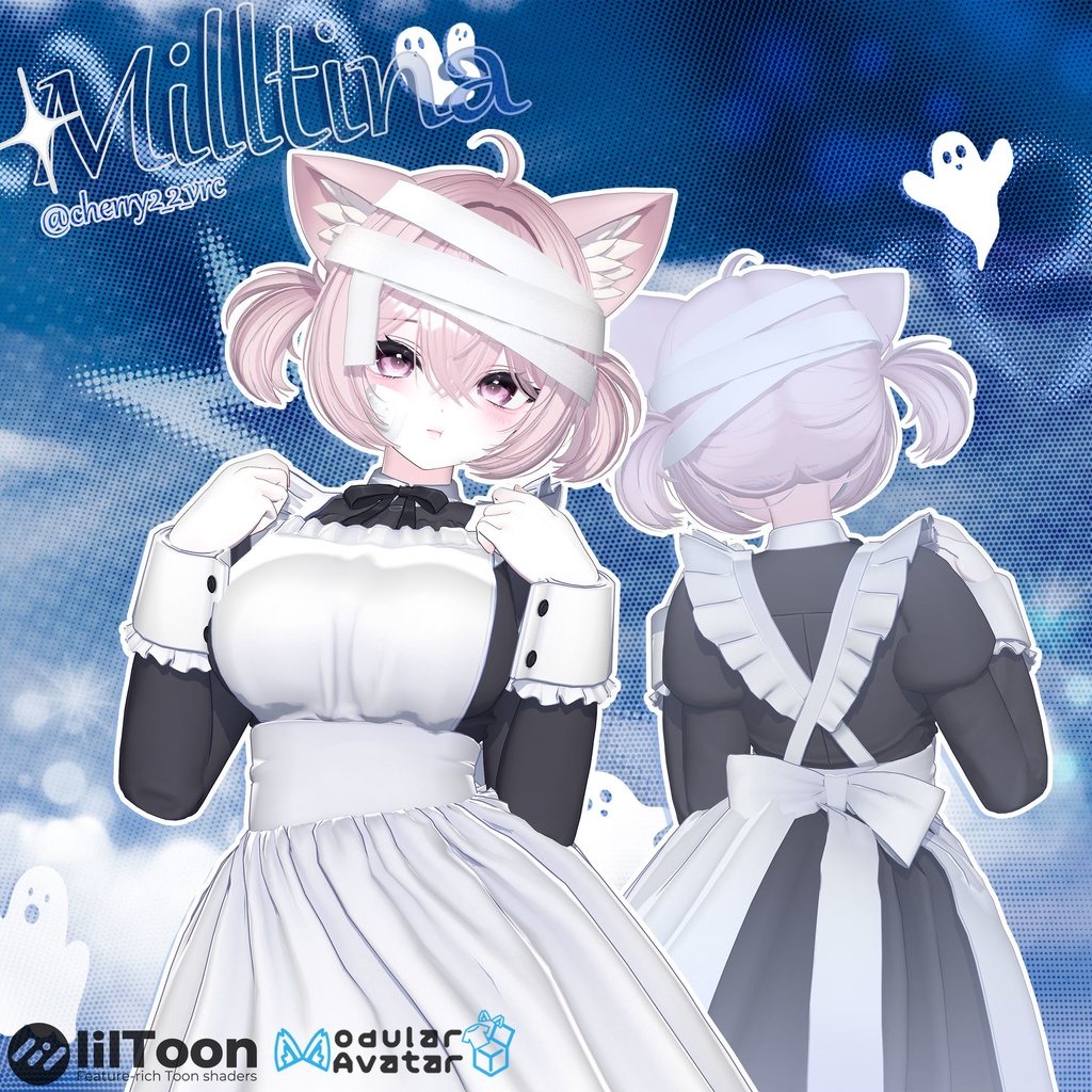 【 11アバター対応 】 Bandage Neko Twin