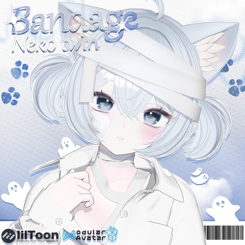 【 11アバター対応 】 Bandage Neko Twin