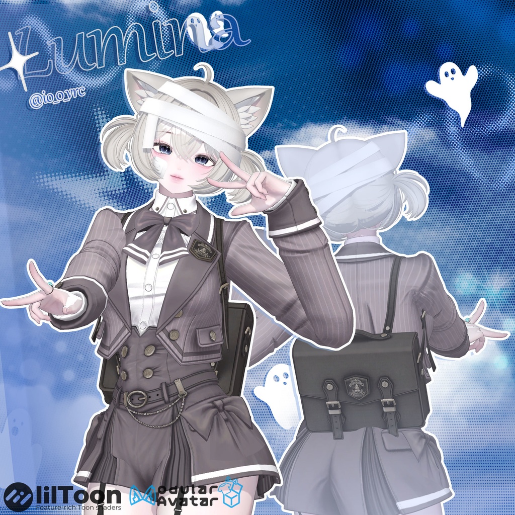 【 11アバター対応 】 Bandage Neko Twin