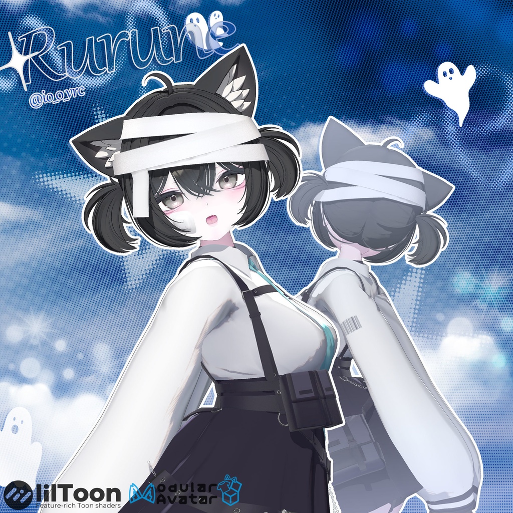 【 11アバター対応 】 Bandage Neko Twin