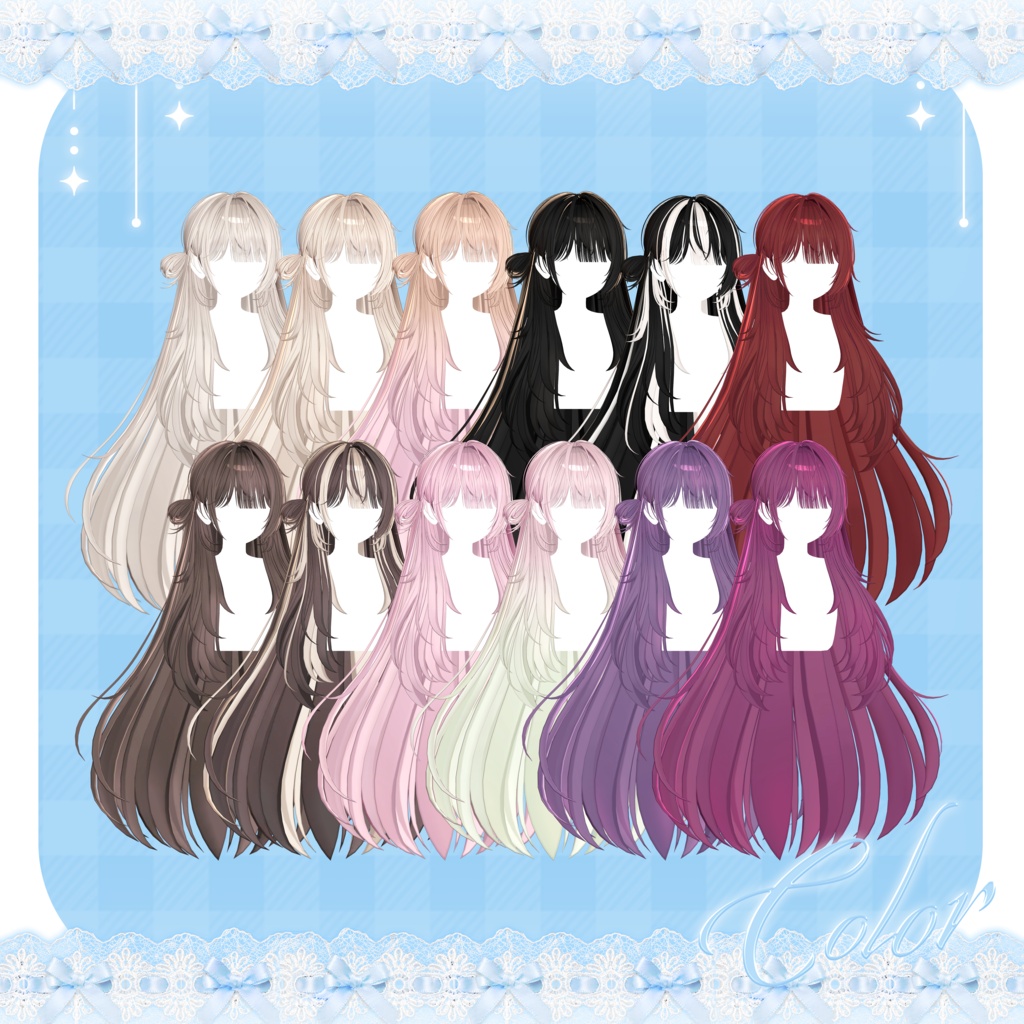 【 14アバター対応 】 Side Half Bun