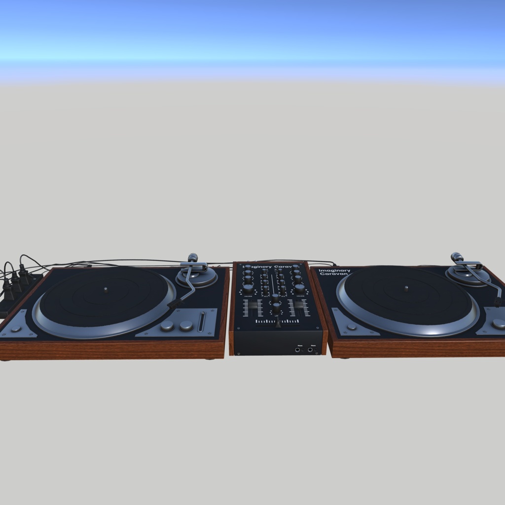 落ち着いたデザインのDJセット(Mixer & RecordPlayer)