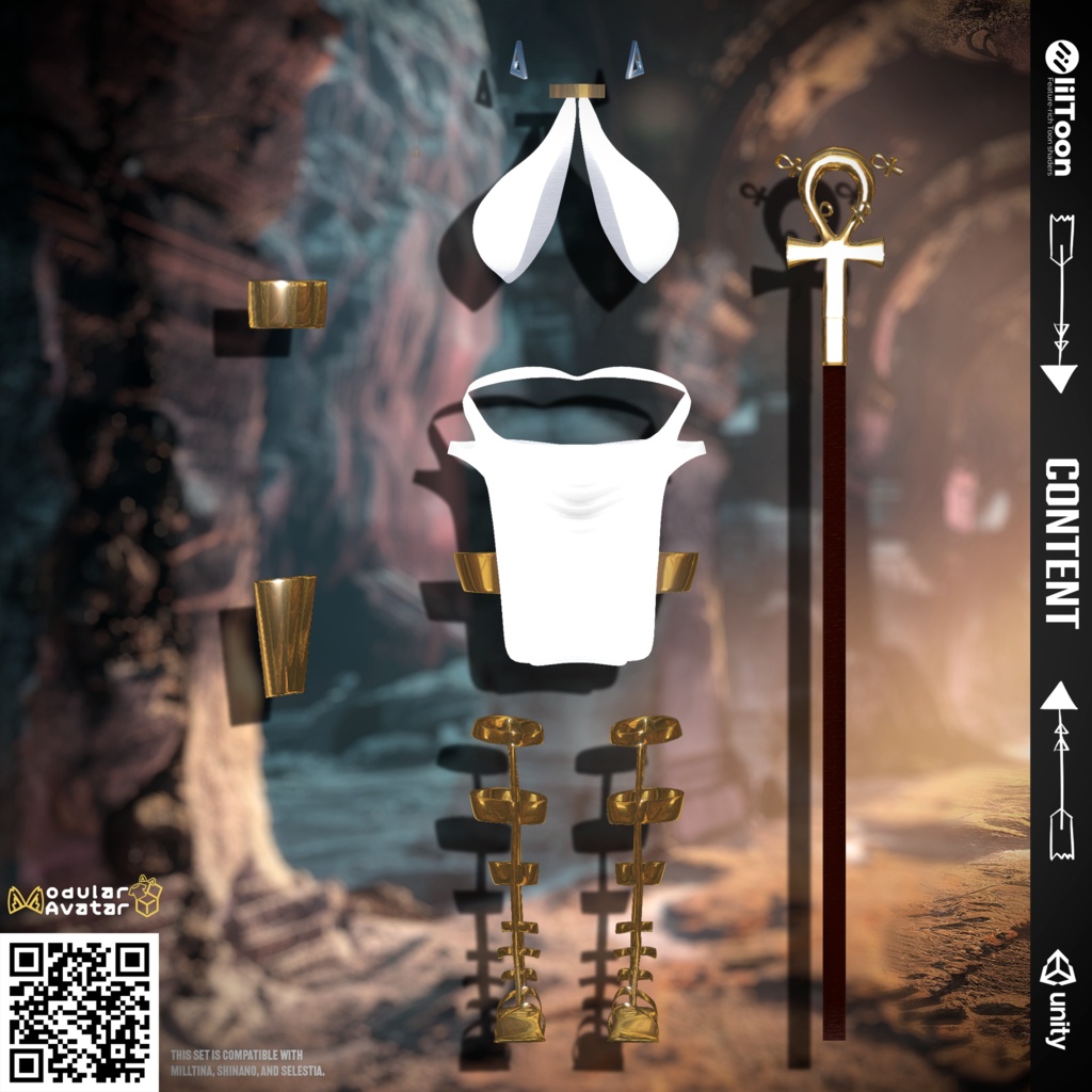 🎁【Free】Sunveil | ☀️ Egyptian Clothing Set (3アバター対応) | 🏺古代エジプト風衣装
