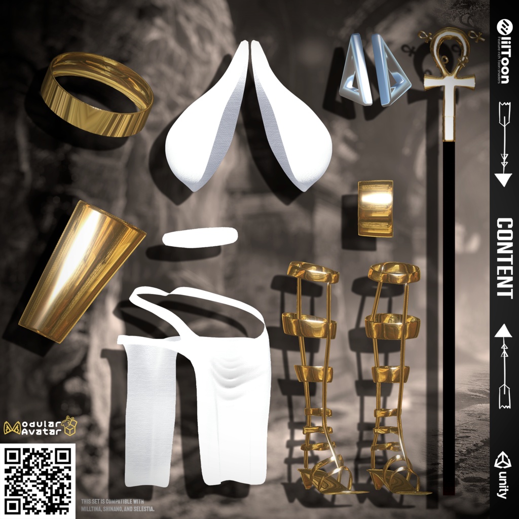🎁【Free】Sunveil | ☀️ Egyptian Clothing Set (3アバター対応) | 🏺古代エジプト風衣装