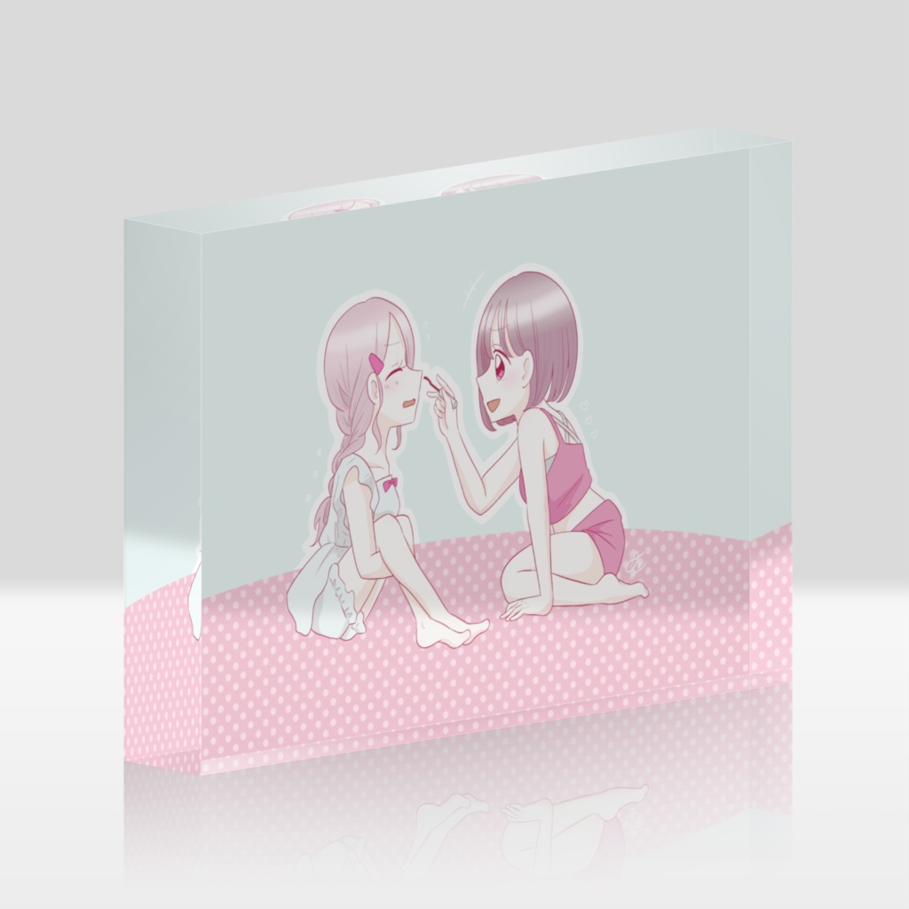 お泊まり女子会のアクリルブロック