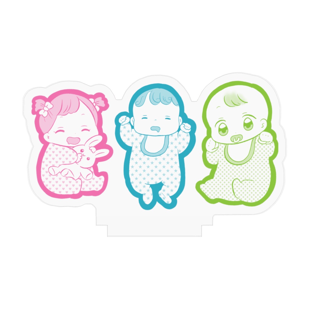 赤ちゃんトリオのアクリルフィギュア