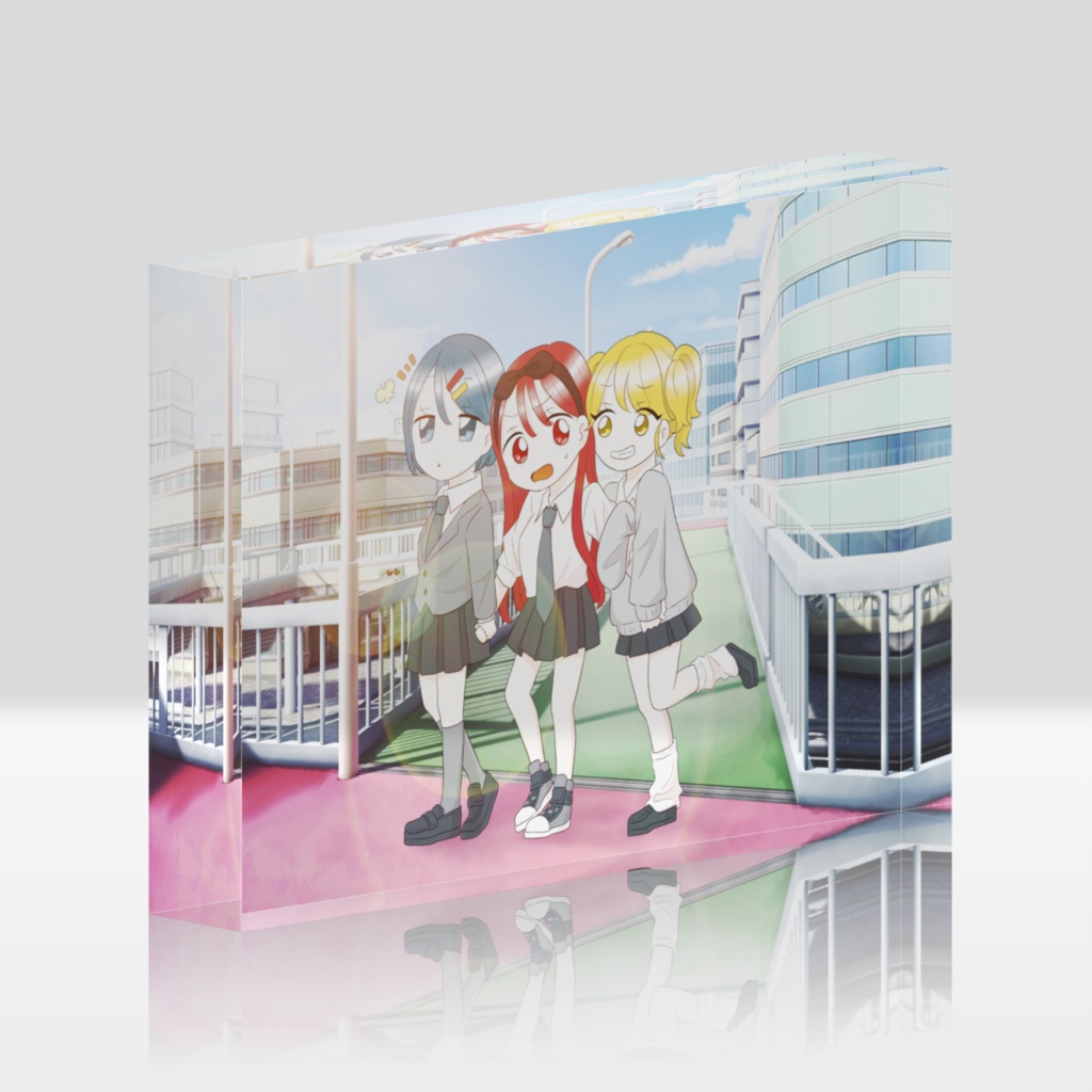 信号トリオのアクリルブロック