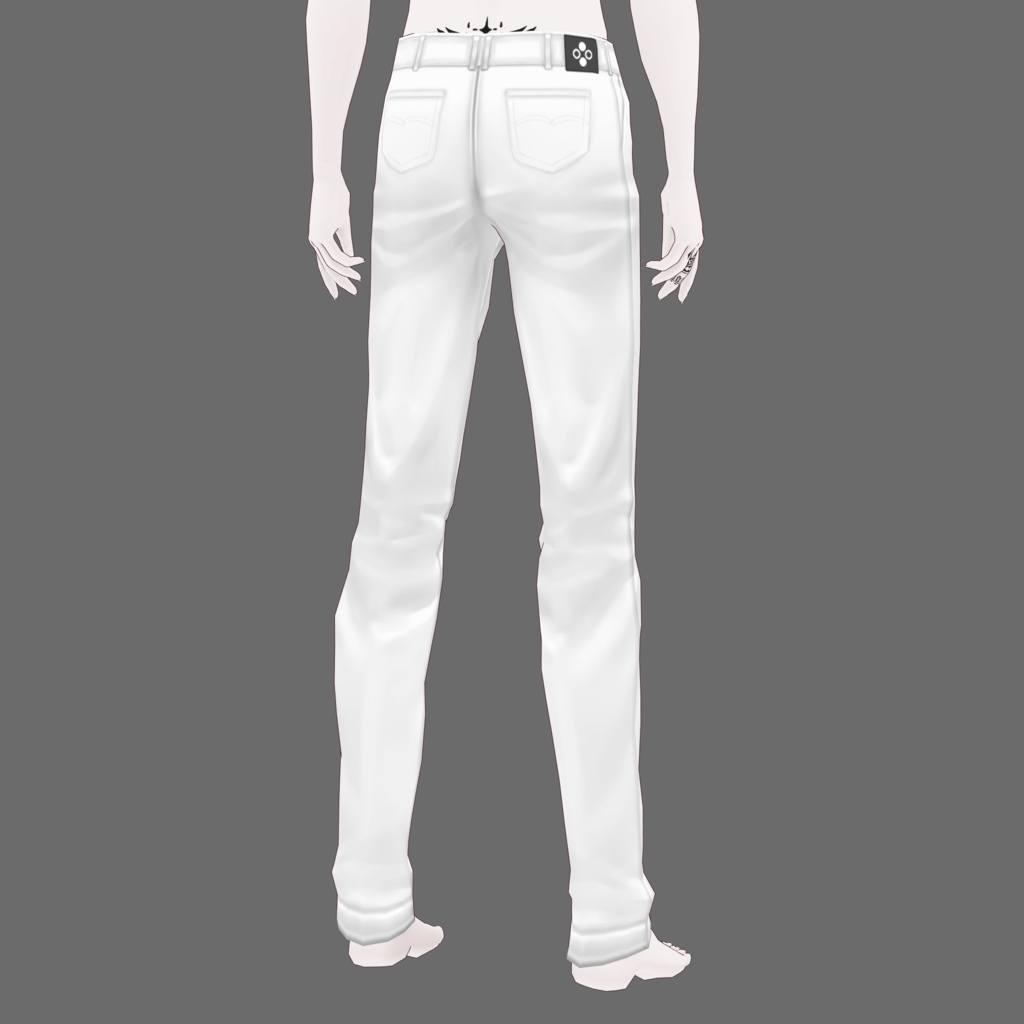 [VRoid/Free] Basic Pants White ベーシックパンツ ホワイト #Revirsi rv0002-w