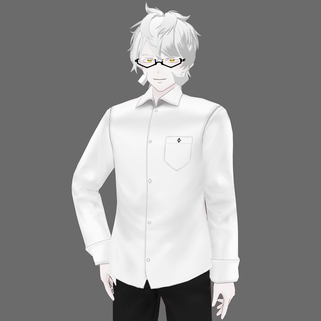 [VRoid/Free] Basic Dress Shirt White ベーシックYシャツ ホワイト #Revirsi rv0004-w