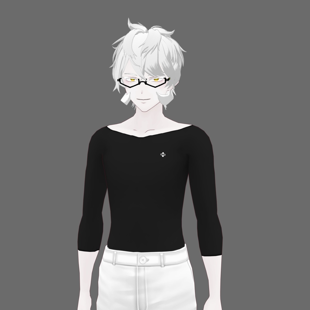 [VRoid/Free] Basic Three-quarter-sleeved Undershirt Black ベーシックインナーシャツ(七分丈) ブラック #Revirsi rv0005tq-k