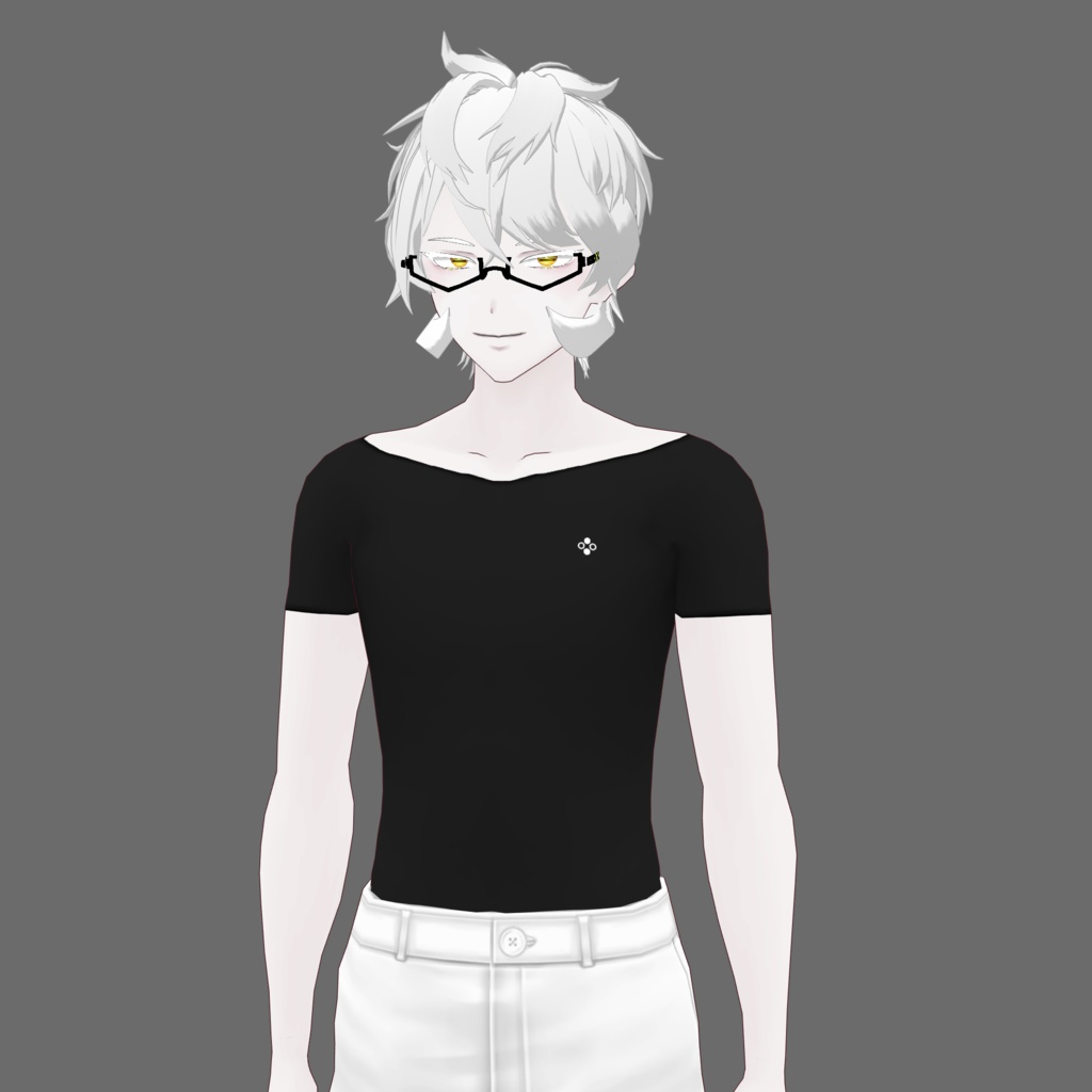 [VRoid/Free] Basic Short-sleeved Undershirt Black ベーシックインナーシャツ(半丈) ブラック #Revirsi rv0005s-k