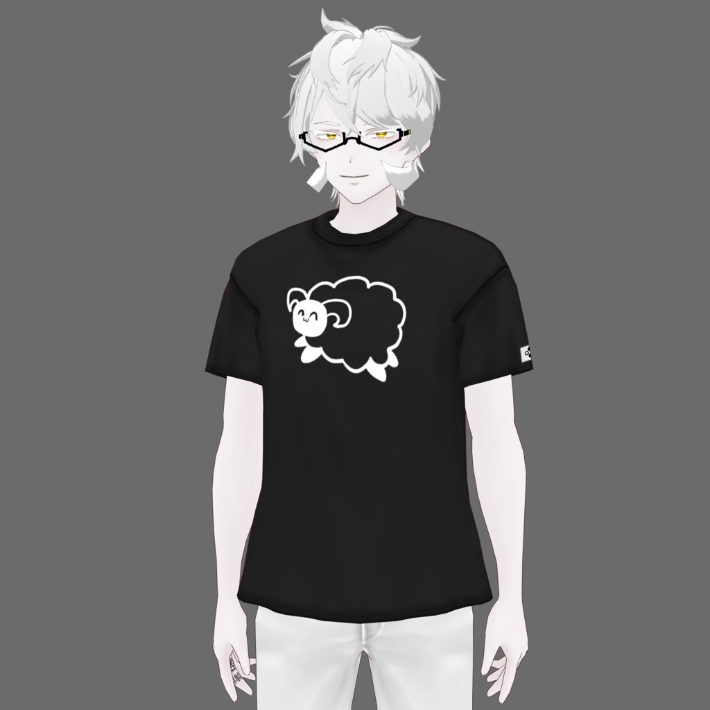 [VRoid/Free] Smily Sheep T-Shirt Black ニコニコヒツジTシャツ ブラック #Revirsi rv0007-k