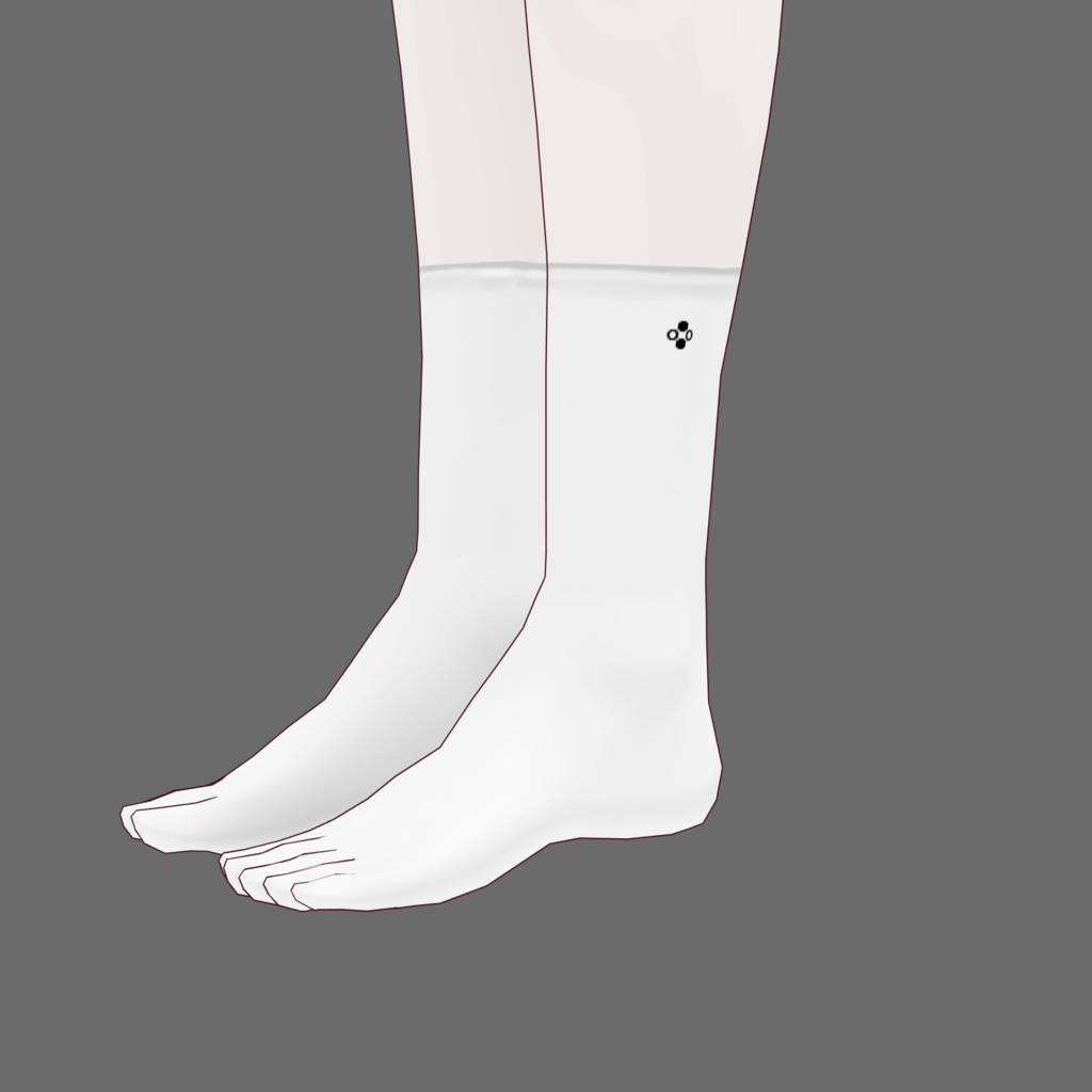 [VRoid/Free] Basic socks White ベーシックソックス ホワイト #Revirsi rv0008-w