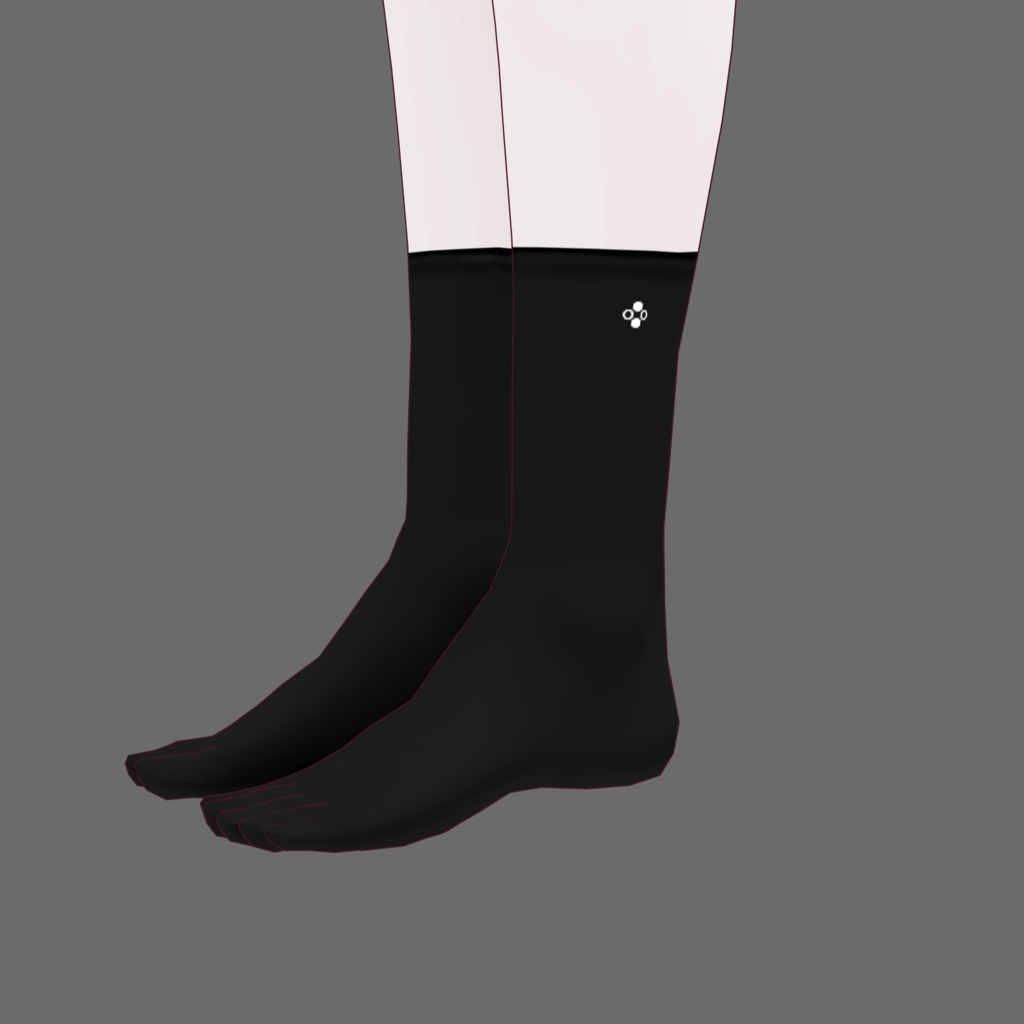 [VRoid/Free] Basic Socks Black ベーシックソックス ブラック #Revirsi rv0008-k