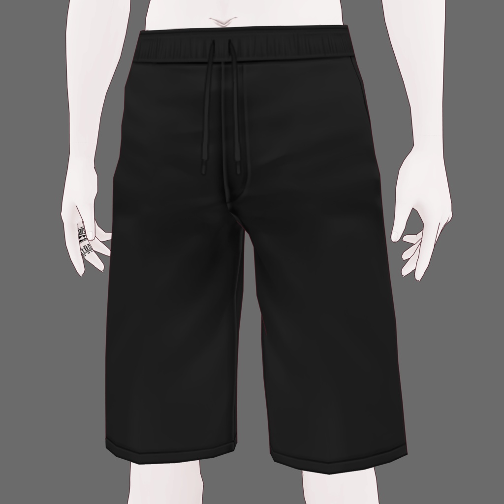 [VRoid/Free] Basic Shorts Black ベーシックハーフパンツ ブラック #Revirsi rv0010-k