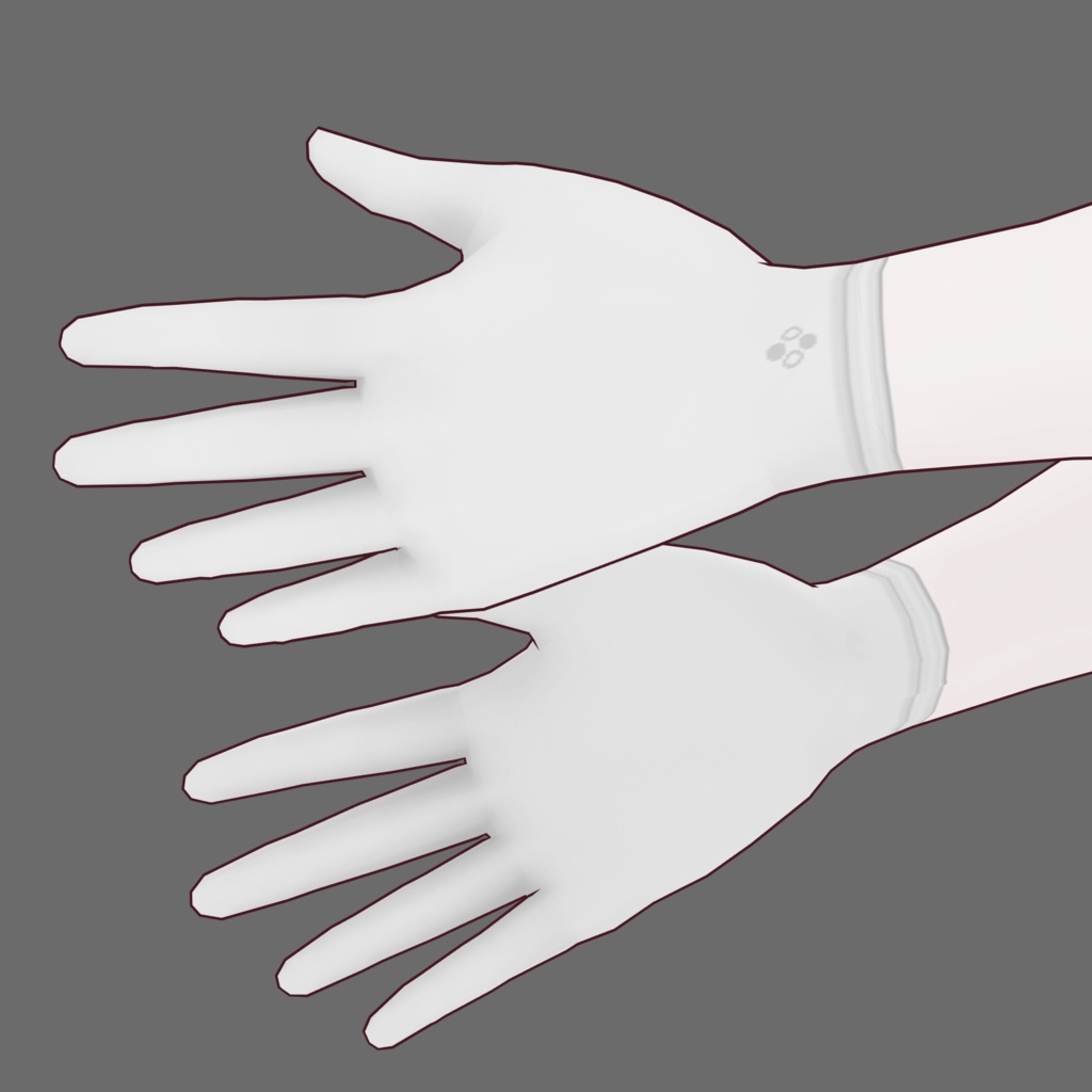 [VRoid/Free] Basic Gloves White ベーシックグローブ ホワイト #Revirsi rv0012-w