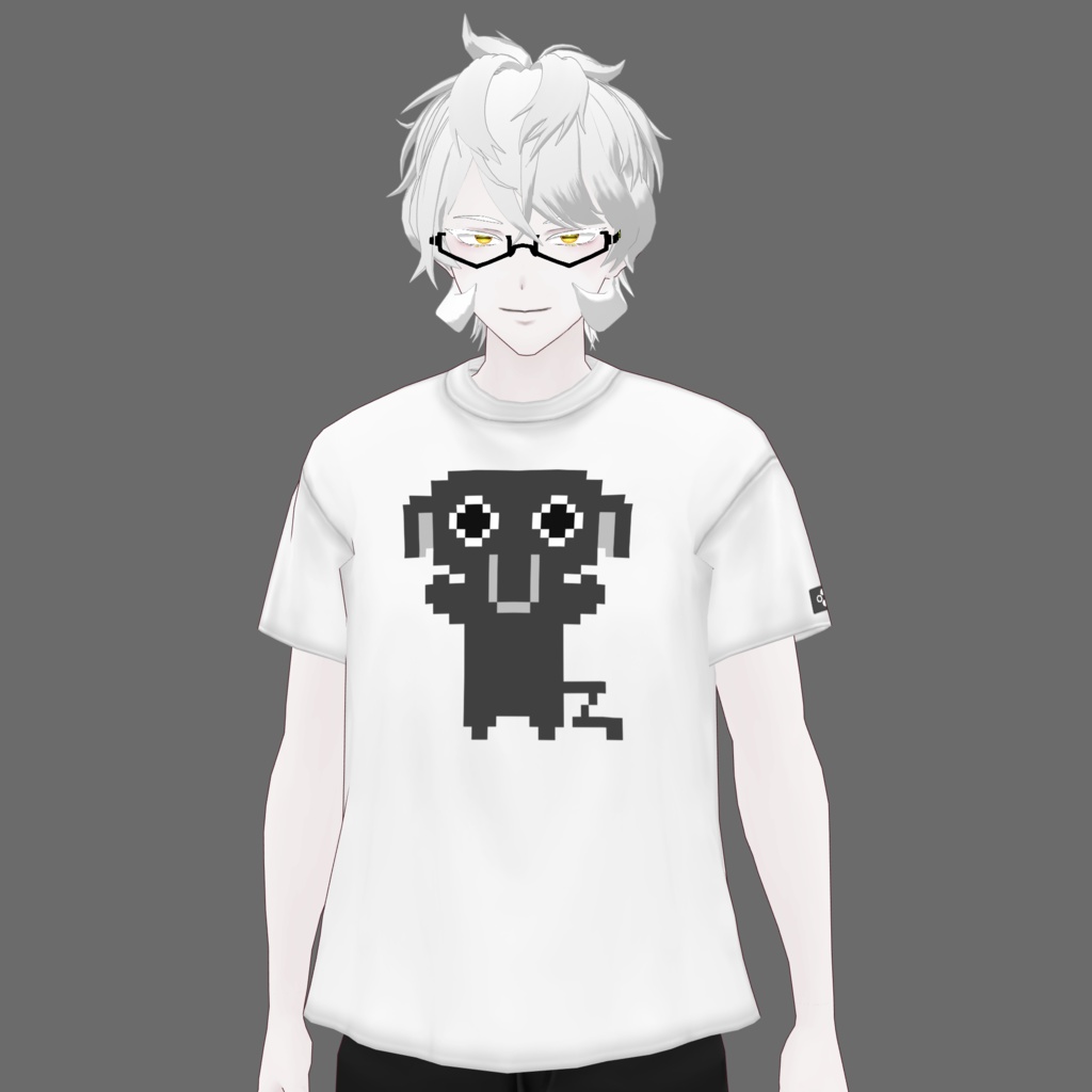 [VRoid/Free] "Zee" Character T-Shirt White 「ズィー」キャラクターTシャツ ホワイト #Revirsi rv0014-w