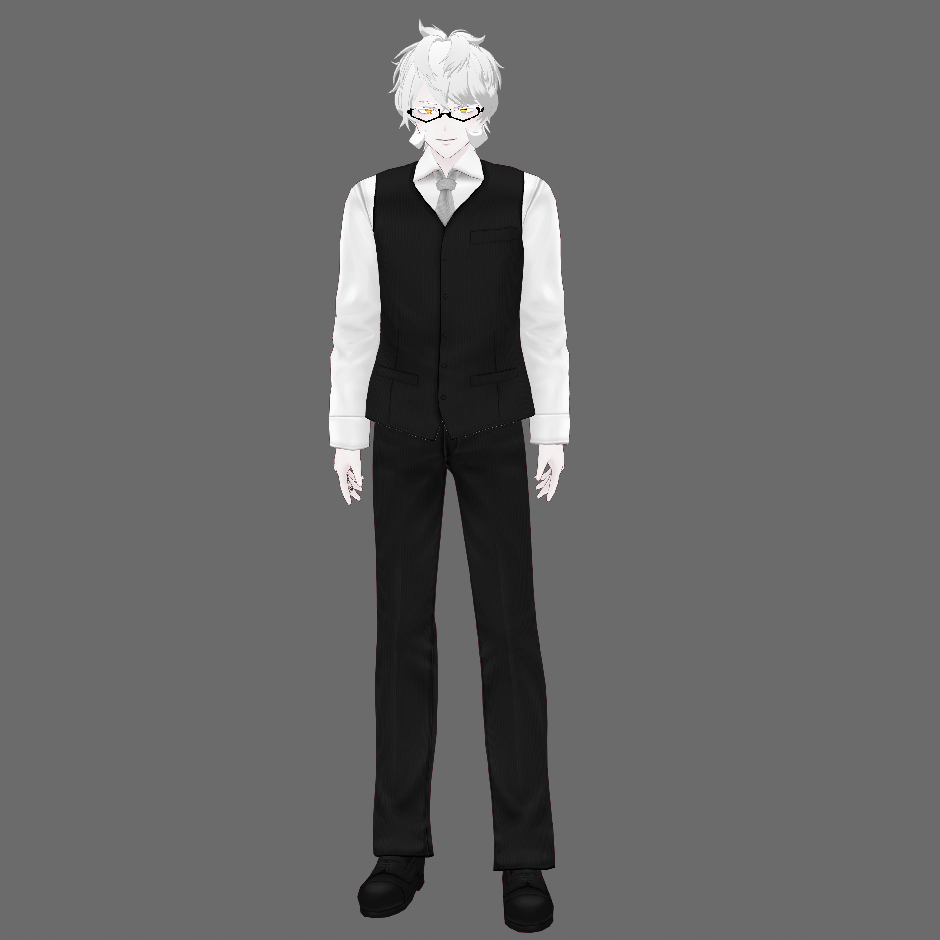 Vroid Texture Free ~ [vroid/free] Classic Three-piece Suits Black/gray ...