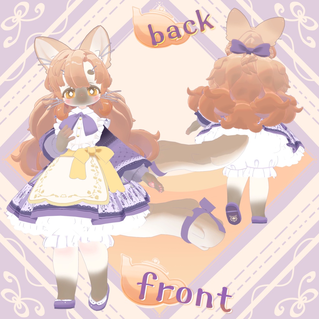 オリジナル3Dモデル 「ねこミルクティーのルクティカちゃん」