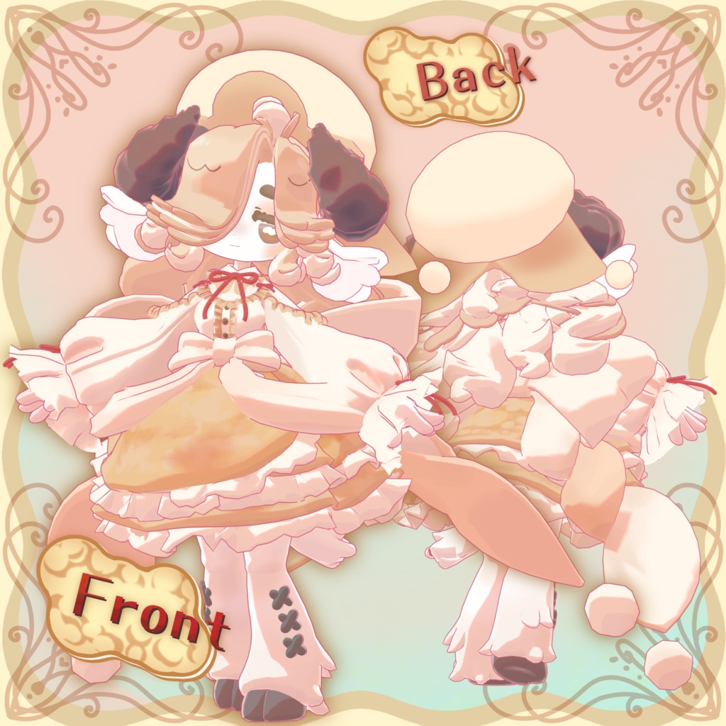 オリジナル3Dモデル 「ひつじミルクレープのルレームちゃん」