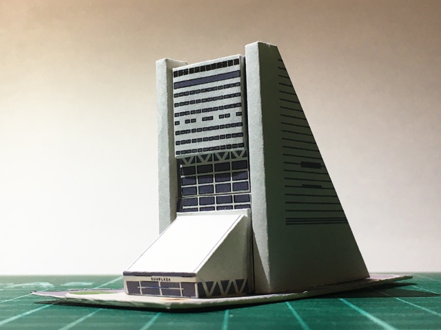 中野サンプラザ　1/2000　ペーパークラフト