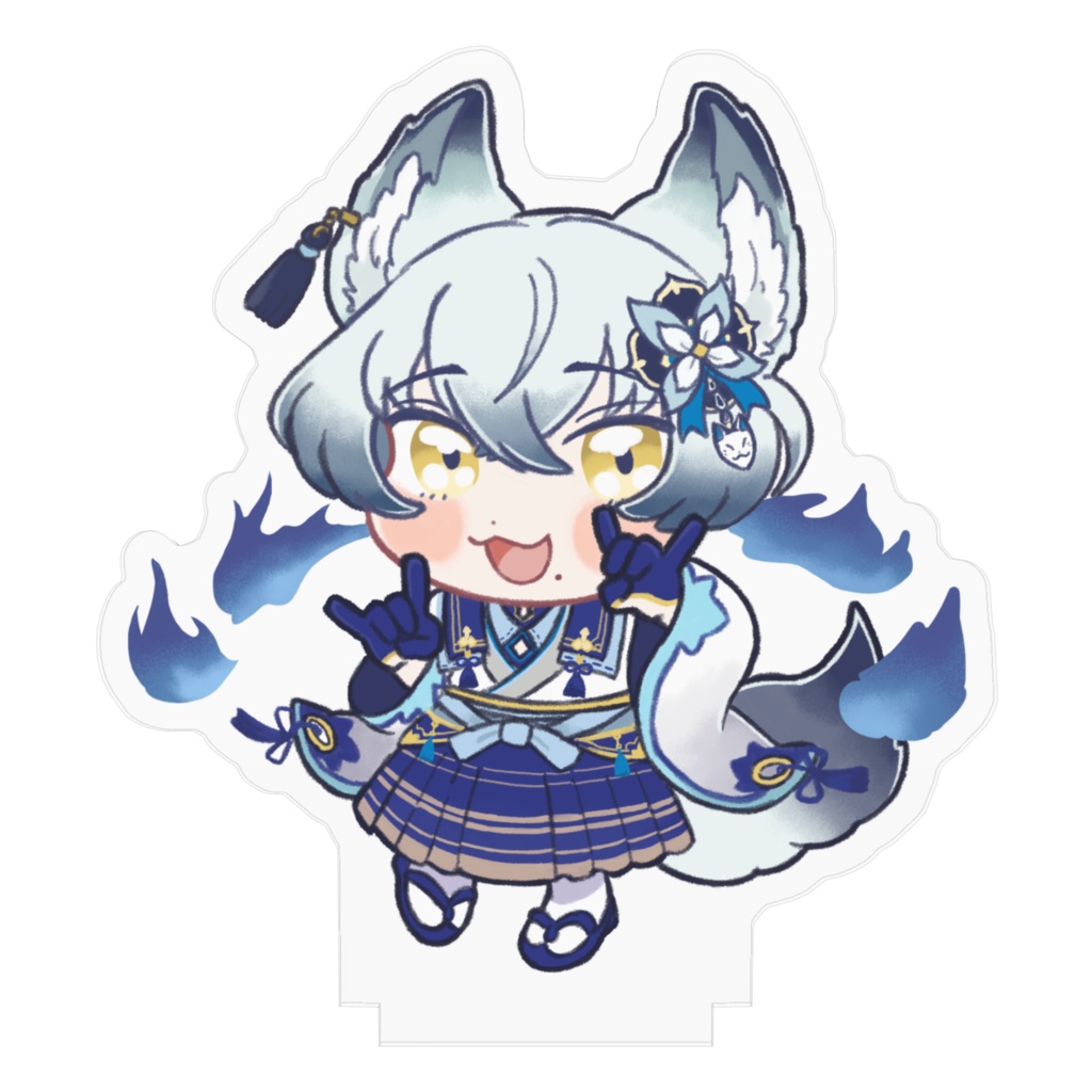 【アクリルスタンド】稲荷幸(通常ポーズ/狐火有)【デフォルメイラスト】