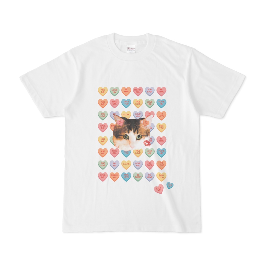 もものTシャツ-13　(正面プリントバージョンと背面プリントバージョン)