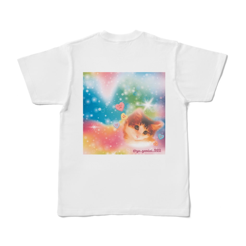 もものTシャツ-21 (マーブル) (ユニコーン) (キキララ)-背面プリント