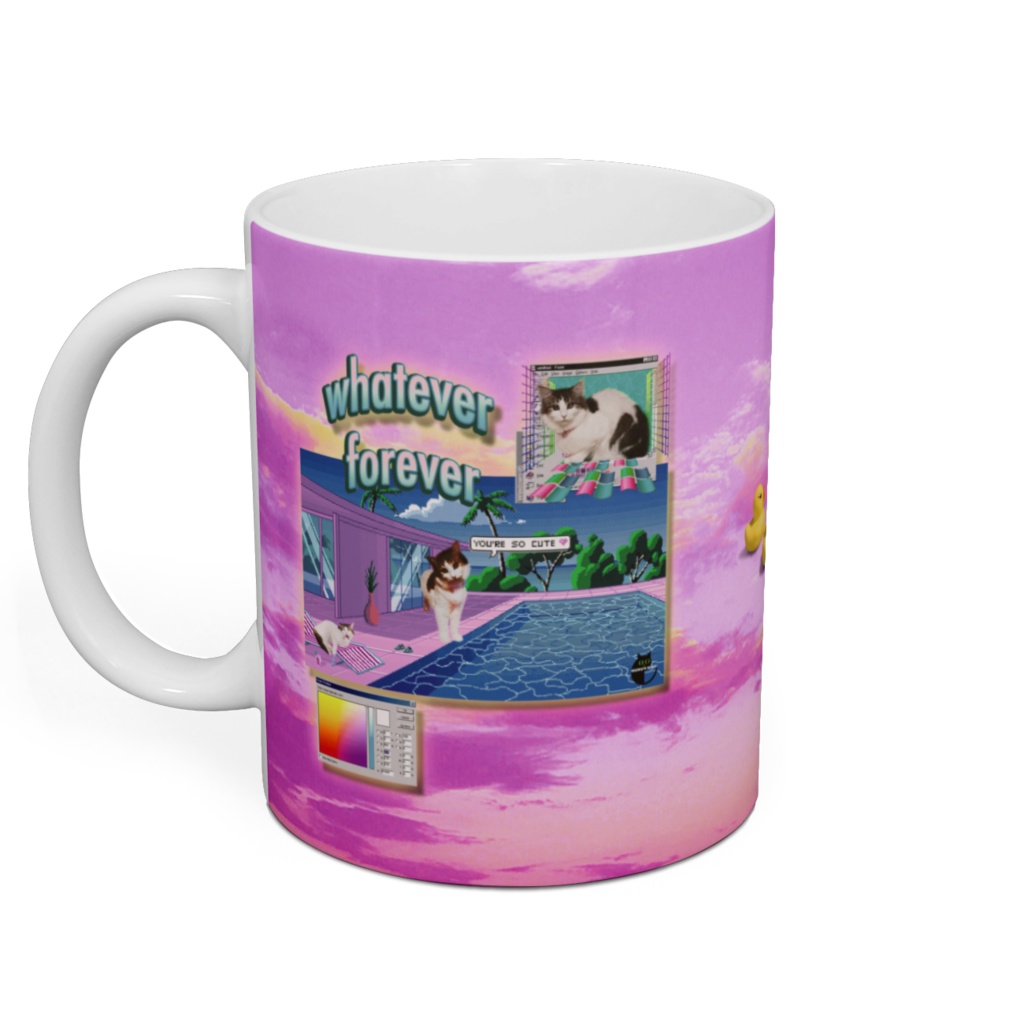 アヒルと一緒に-sky マグカップ