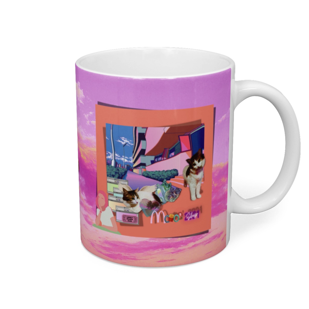 クマと一緒に-sky マグカップ