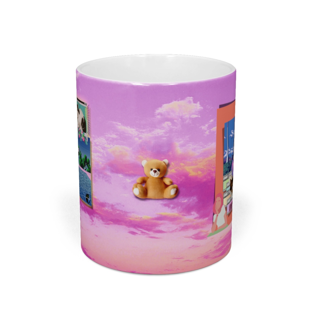 クマと一緒に-sky マグカップ
