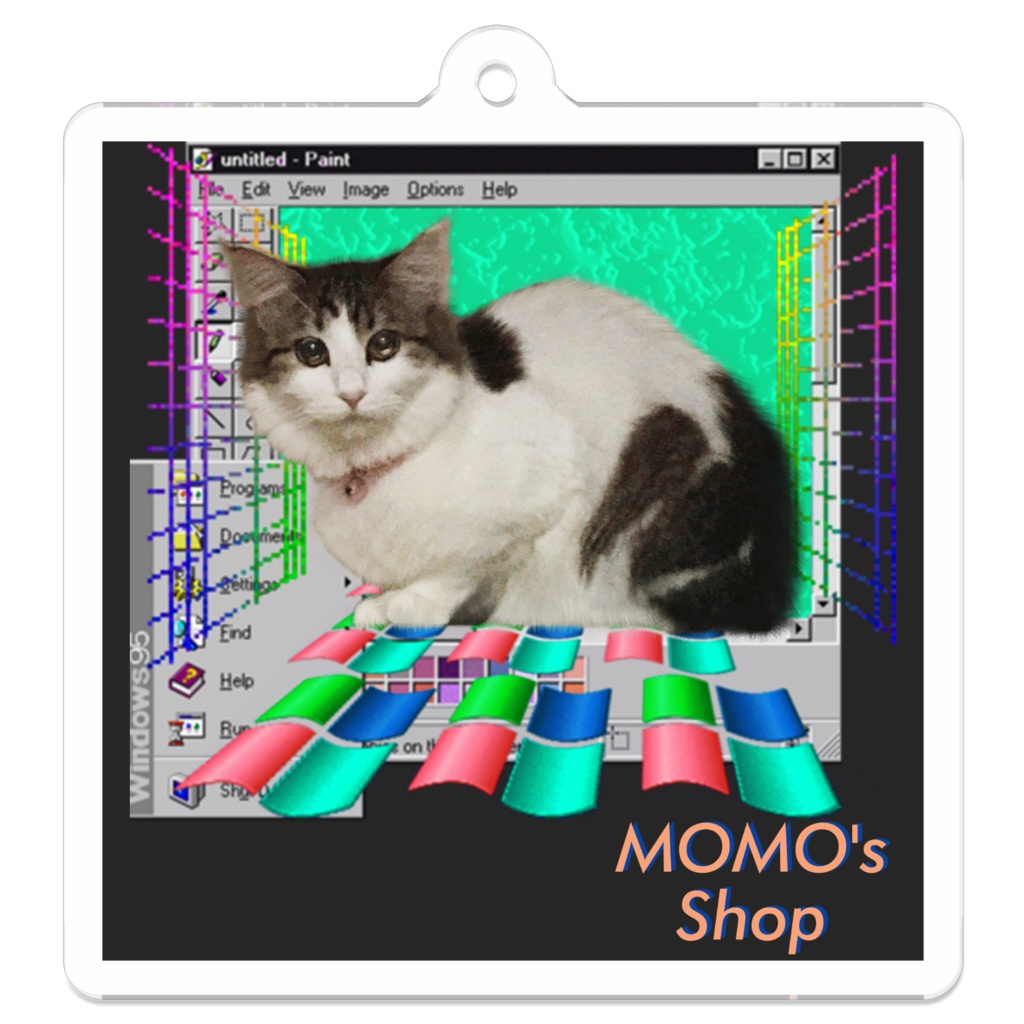 MOMOのキーホルダー#8 (コーティングなし)50 x 50 (mm)