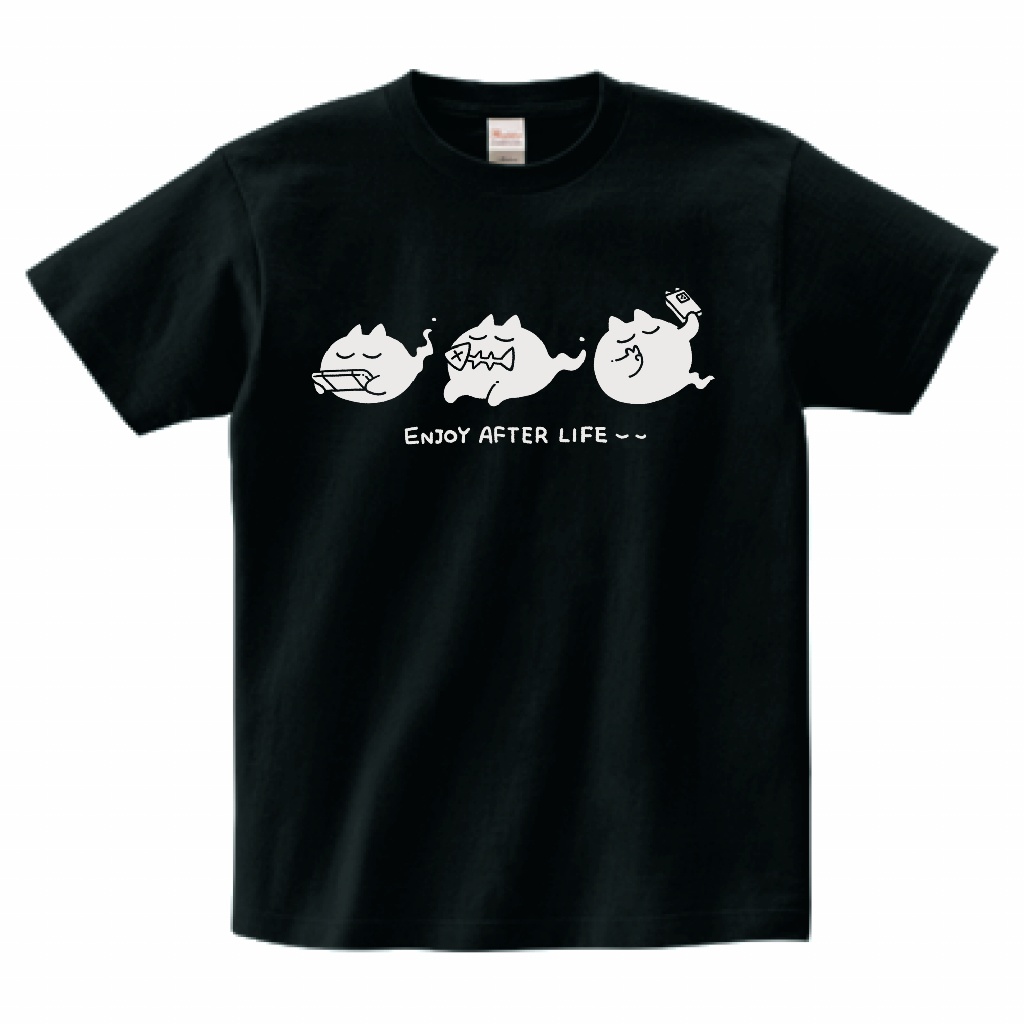 エンジョイねこおばけちゃんTシャツ