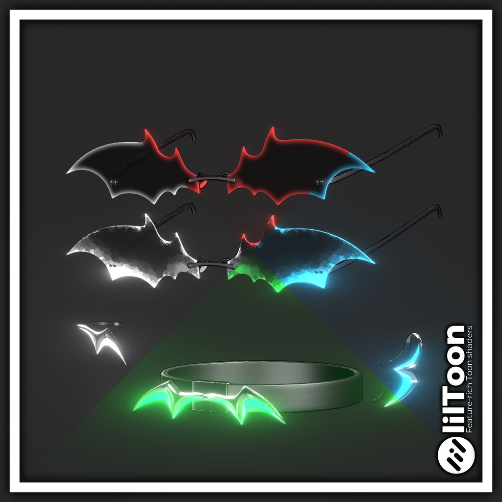 Bat | Halloween - Accessories (Glasses, Ring, Earrings, Choker) [ 蝙蝠 ｜ ハロウィン - アクセサリ （メガネ、指輪、イヤリング、チョーカー）] 缩略图 2