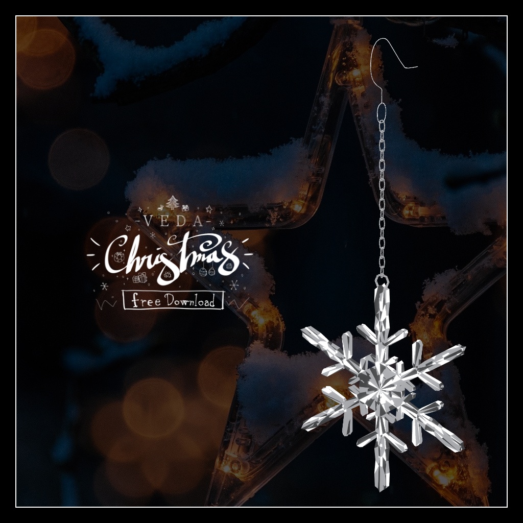 (無料)『VEDA 六華(りっか)シルバーリング/フックピアス』VRChat向けアクセサリー