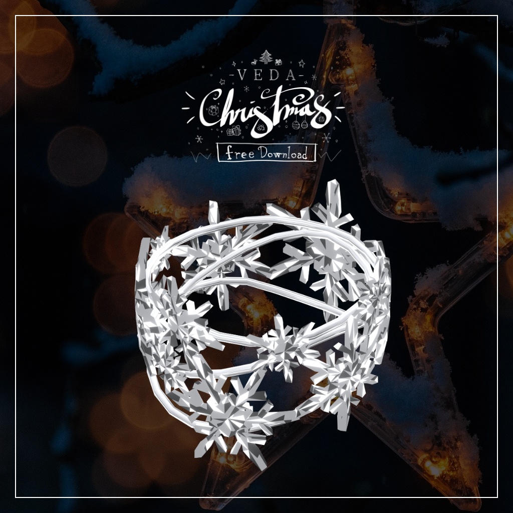 (無料)『VEDA 六華(りっか)シルバーリング/フックピアス』VRChat向けアクセサリー